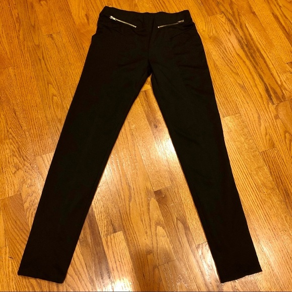 Ambiance black leggings pants with gold faux zippers size Small - Picture 1 of 8